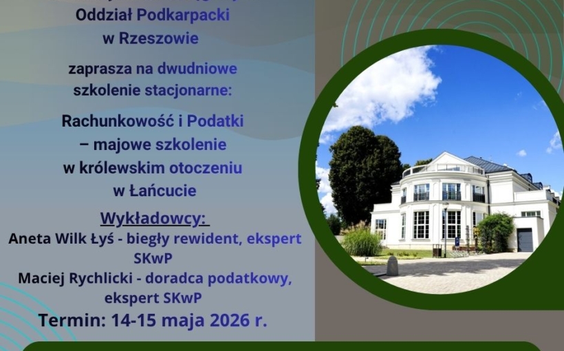 2 dniowe szkolenie stacjonarne: Rachunkowość i Podatki